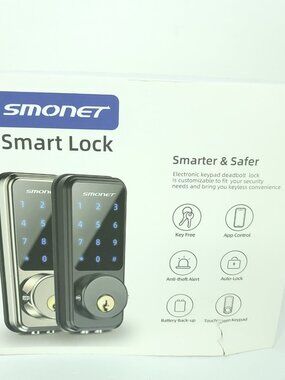 Front Door Lock Set WiFi Keyless Entry Digital Keypad Smart Deadbolt Black NEW